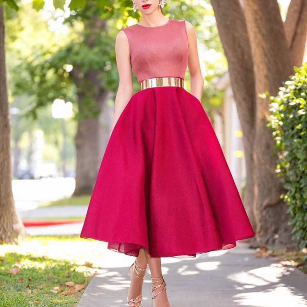 Ella sleeveless blush mesh dress